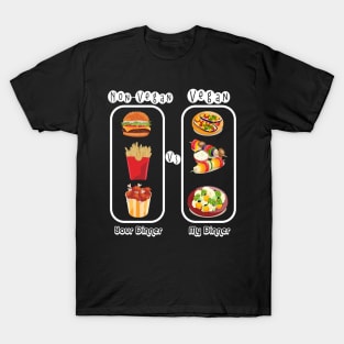 Non-Vegan Versus Vegan Dinners T-Shirt